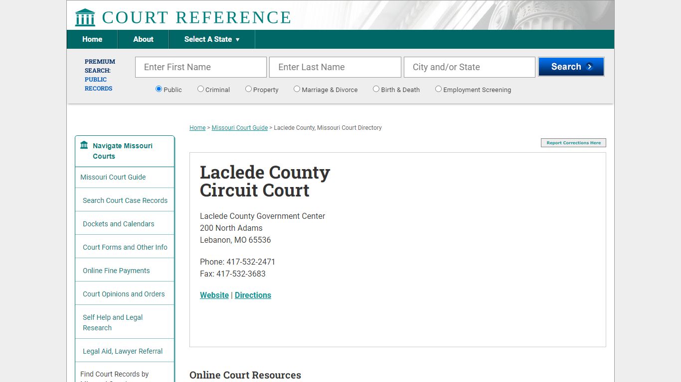 Laclede County Circuit Court - CourtReference.com
